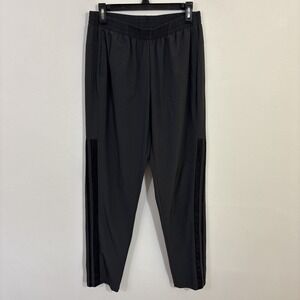 Adidas Womens M Track Pants Gray And Black‎ Mesh Zip Ankle Athletic Workout Gym